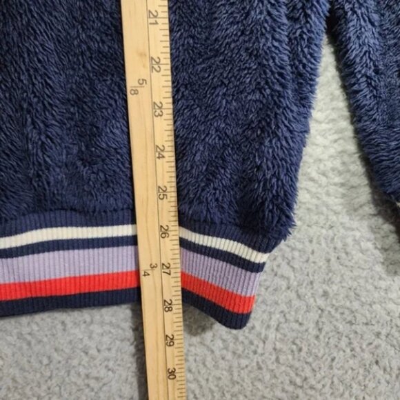 Aerie Women's Relaxed Pullover Navy Blue Terry Cloth Vintage Style Long Sleeve L - Picture 4 of 7